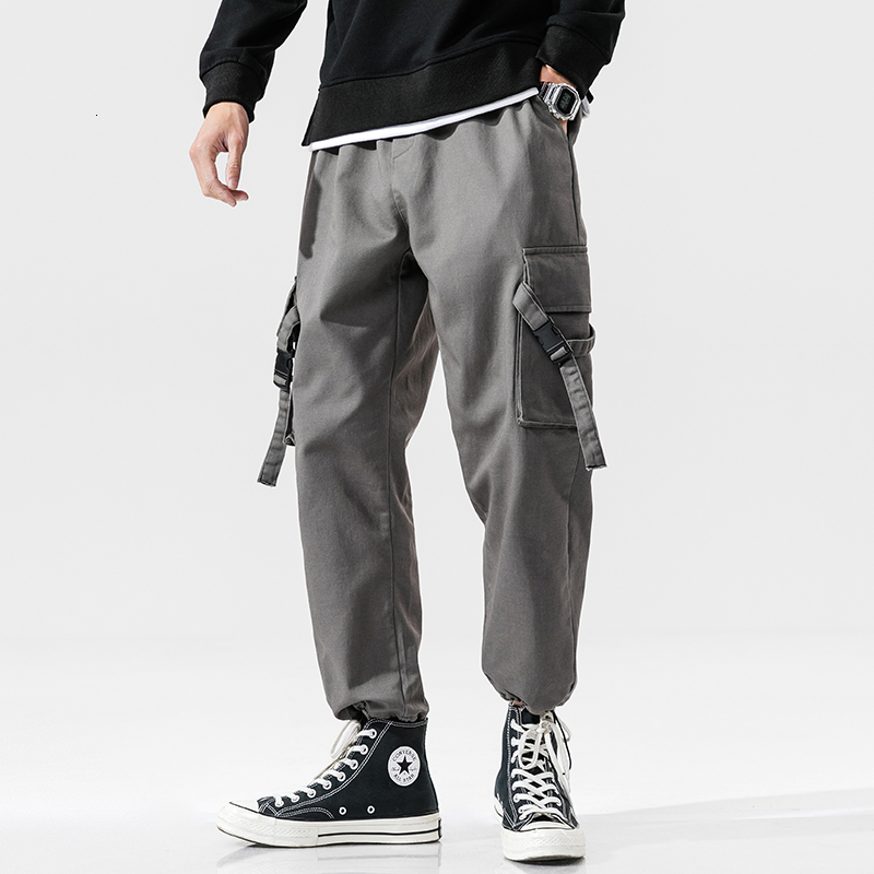 

2021 Man Spring New Fashion Streetwear Side Pocket Joggers Hip Hop Men's Elastic Waistline Loose Cargo Pants 7ln7, Games