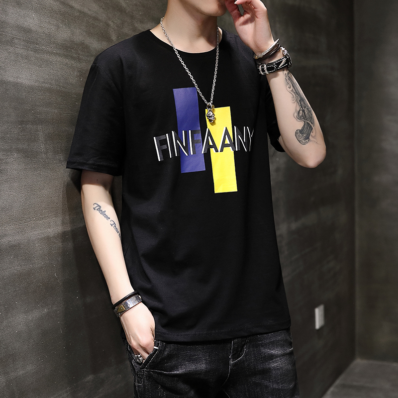 

2021 New Cotton Summer Large Size Youth Loose Casual Embroidery T-shirt O-neck Male Short Sleeve Tops High Quality Men 591h, Beige