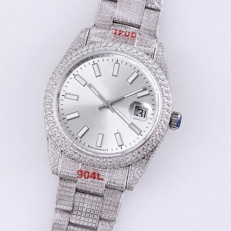 

Mens Watch Automatic Mechanical Fashion Watches 40.6mm Strap Diamond-studded Steel Bracelet Montre de Luxe Ladies Wristwatch, Customize