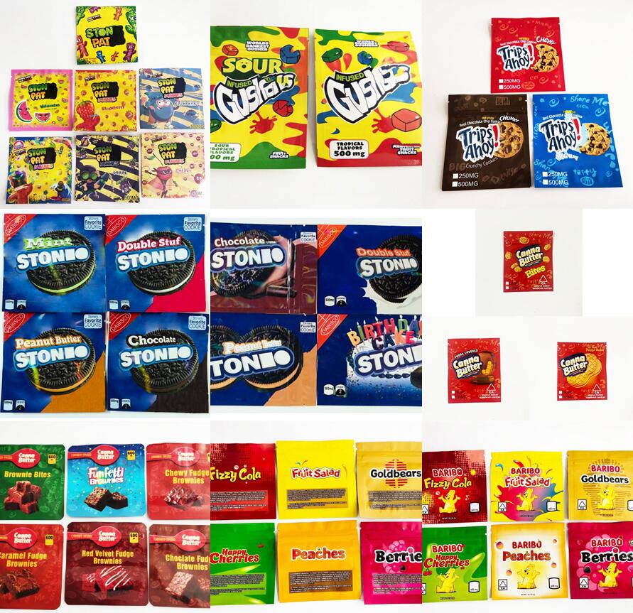 

Packing bag Sour Trips AHoy Pouch Canna Butter Cannabutter Stoneo 250mg 500mg Gummies Edibles Bags Smell Proof Mylar Packaging Ziplock Foil Pack For Chocolate