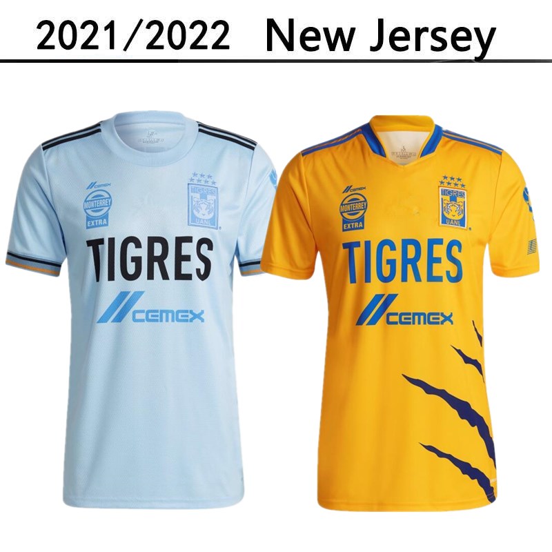 

2021 2022 Tigres UANL Mexico 7 Stars soccer jerseys home away Tigers Yellow GIGNAC Vargas Ayala football shirts Sosa Damian