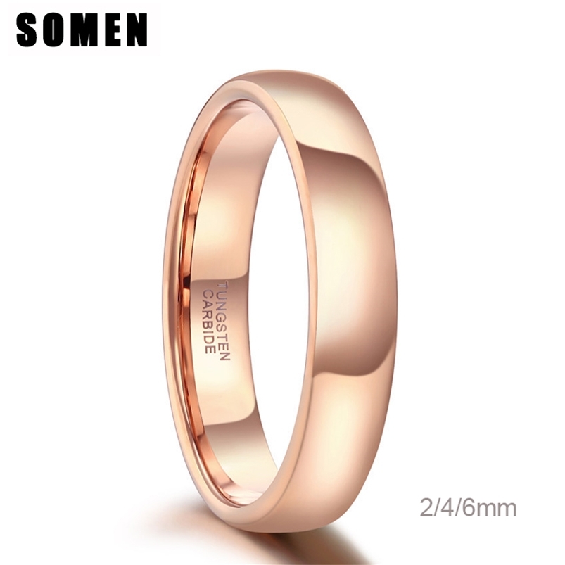 

Somen 2/4/6mm Vintage Rose Gold Tungsten Carbide Wedding Ring For Women Solid Lover's Engagement Rings Anel Fashion Jewelry 210701