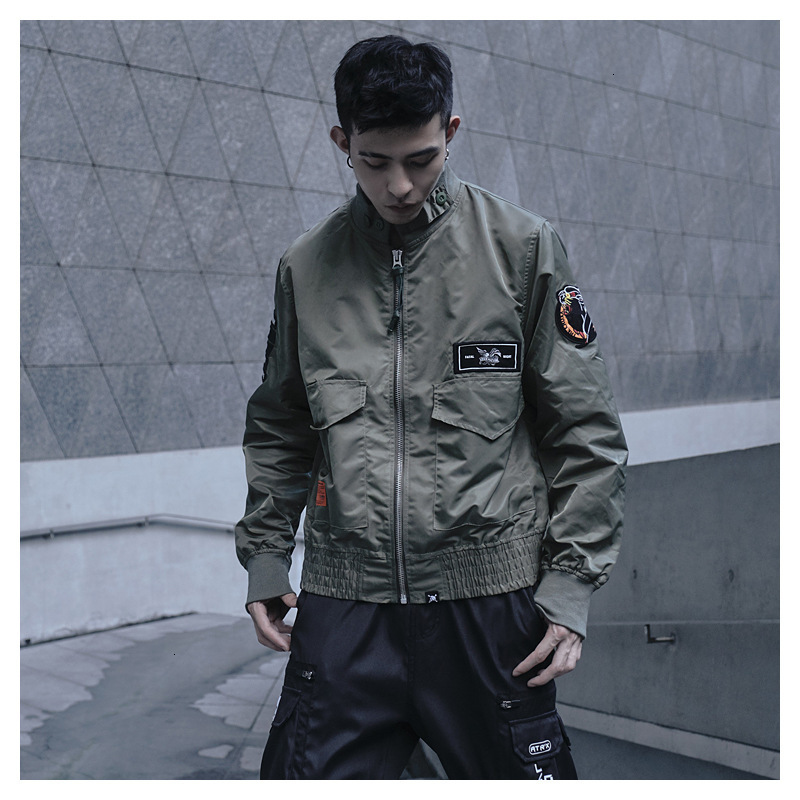 

2021 Spring New Pilot Men's Air Force Ma 1 Baseball Suit Japanese Trendy Tooling Functional Coat Military Jacket 8716, Army green
