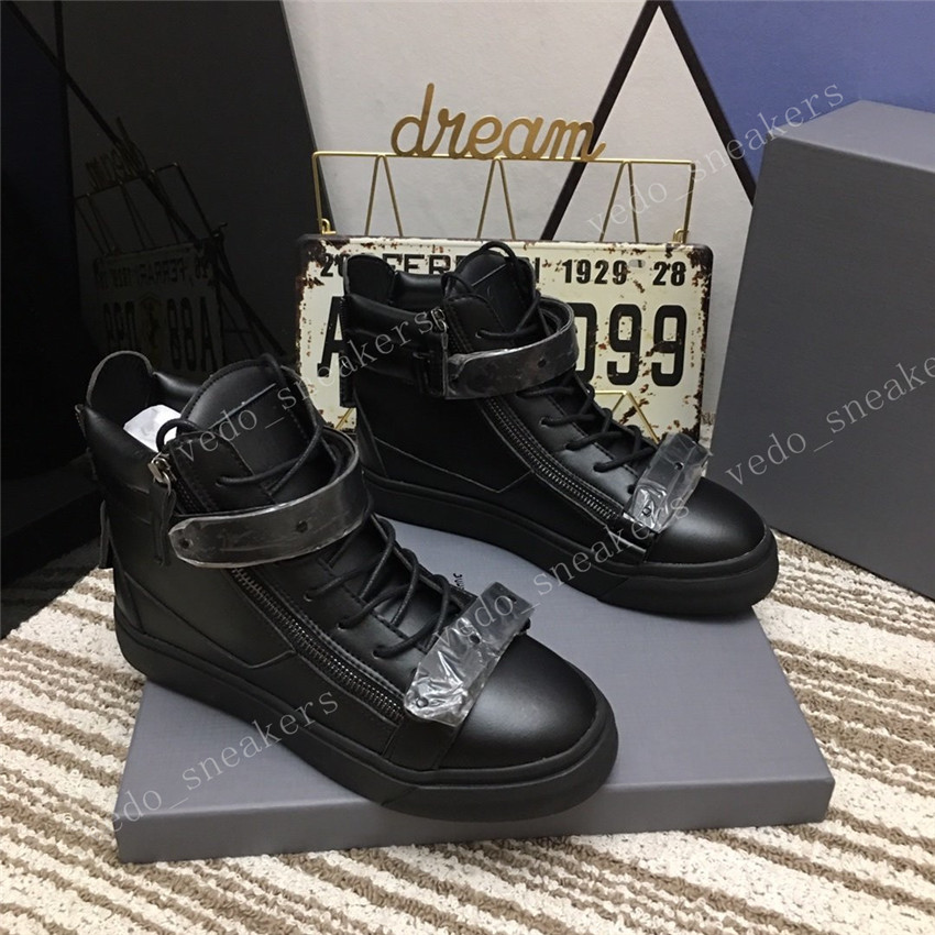 

Mens Womens Casual Shoes Crocdile Snake Leather with Zipper Metallic Embossed High Cut Boot Designer Black Gold Sneakers Lace Up Trainers Ch