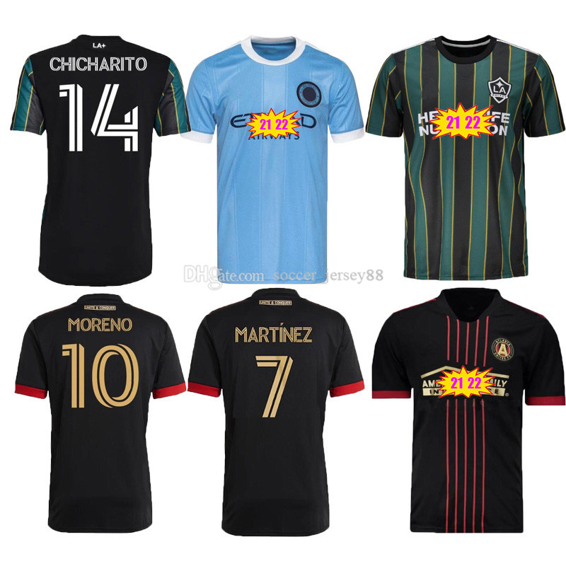

MLS 21 22 Atlanta United FC soccer jerseys MARTINEZ CHICHARITO PAVON jersey BARCO 2021 2022 LA Galaxy PLAYER version tops Beckham KIDS football shirt, Black;yellow