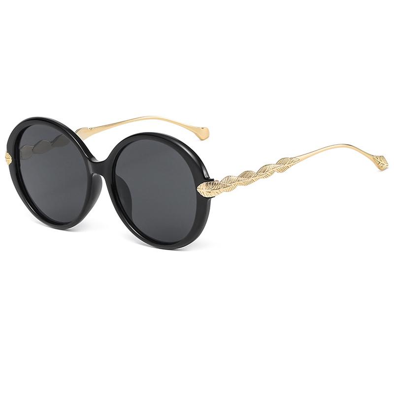 

Sunglasses 2022 Retro Round Woman Brand Designer Gradient Sun Glasses Female Alloy Mirror