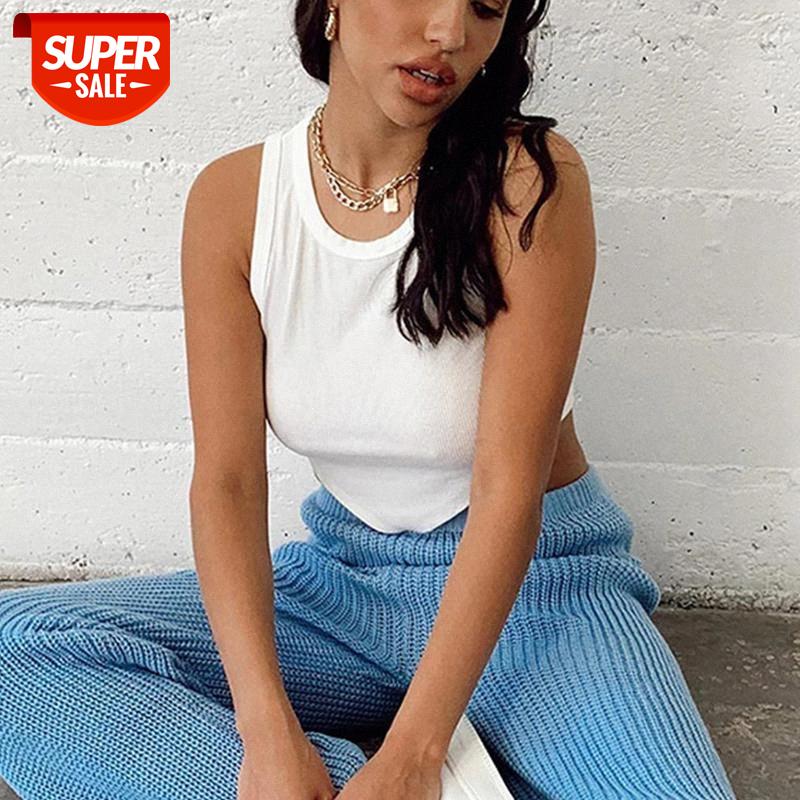 

WannaThis Tank Top Women New Sleeveless Slim Elastic O-Neck Crop Tops Sexy Casual Streetwear Summer Ladies Tops #Yo8d, White