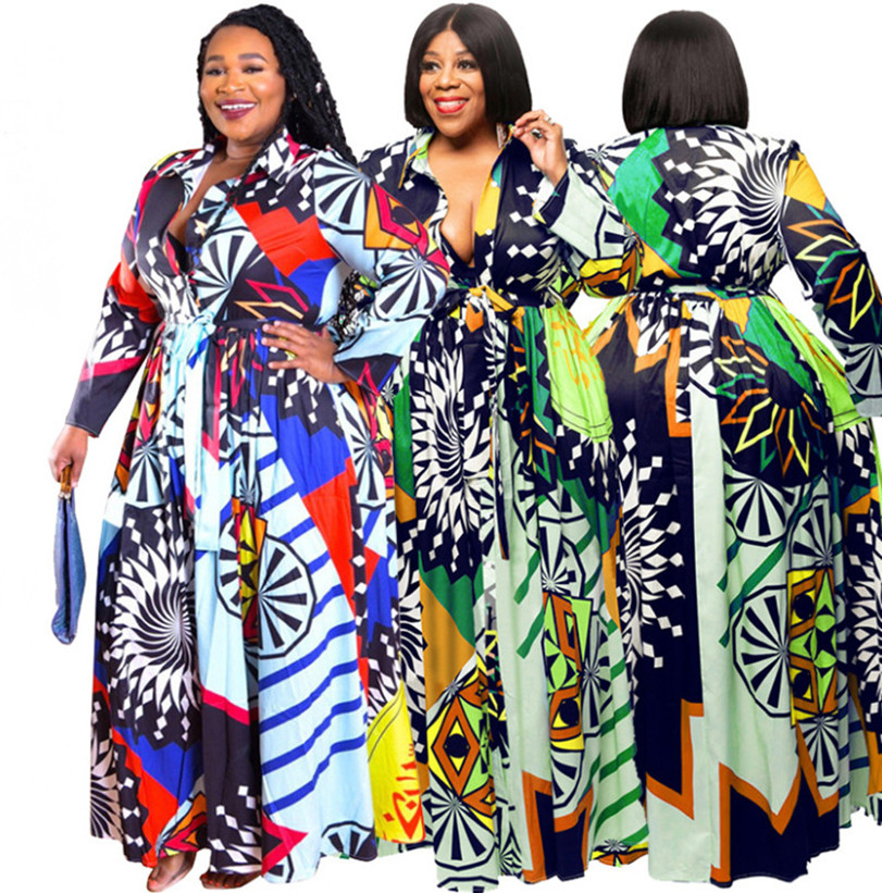 

3XL 4XL 5XL Women maxi dresses one piece party bigger size dresses long sleeve 3XL 4XL 5XL elegant skirt fall winter casual clothing 4414, Green