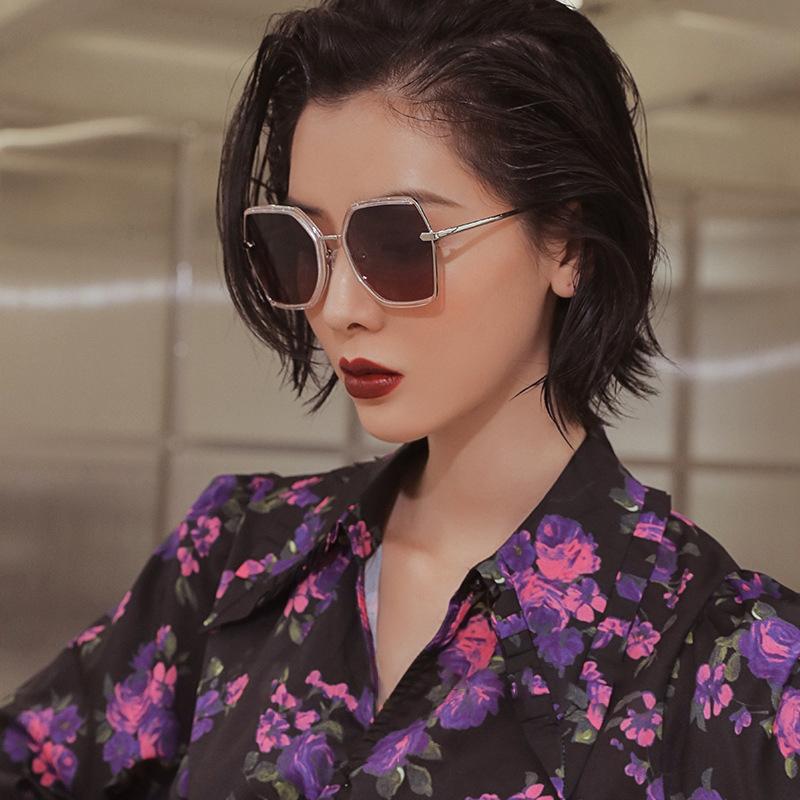 

Sunglasses WackSaria Women 2021 Big Frame Metal Retro Glasses Fashion Vintage Hollow Out Style Black Lens Beach Wear