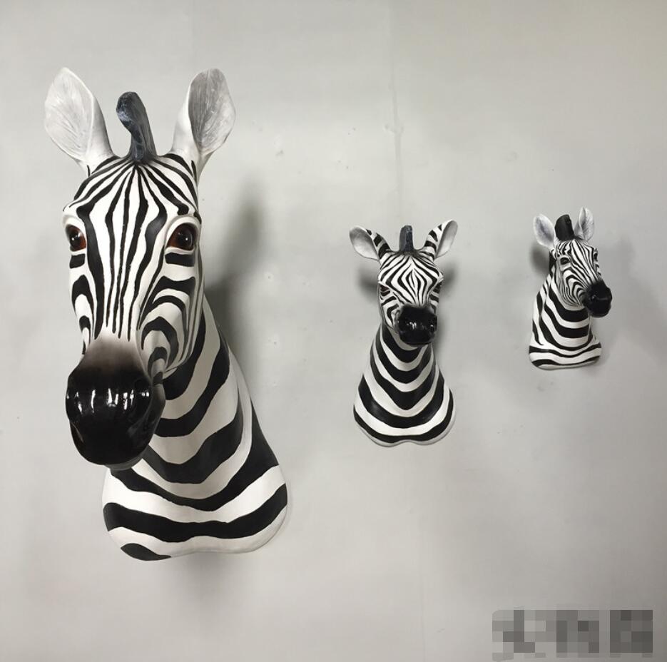 Simulation spot horse head hanging ecorative Objects animal model sculpture device bar club KTV Internet cafe background wall decoration-image-754133543