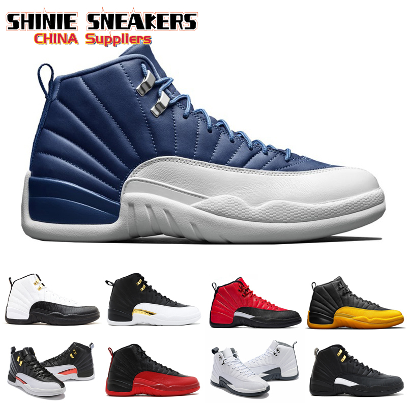 

New arrival 12 12s Men Basketball Shoes Stone Blue GAME BALL PRM International Mens cheap outdoor breathable sneakers shoes size 40-47, 2 stone blue