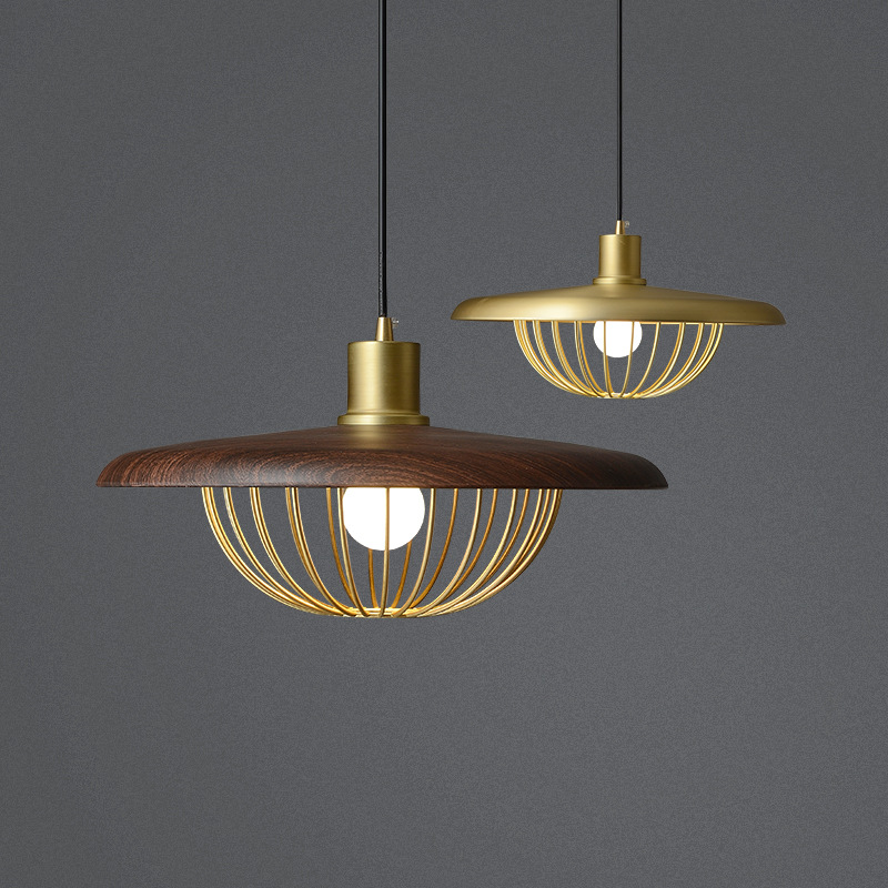

Modern Wood E27 Pendant Lights Simple Cage Shape Hanging Lamp Fixture Restaurant Home Decor Lights Kitchen Lighting