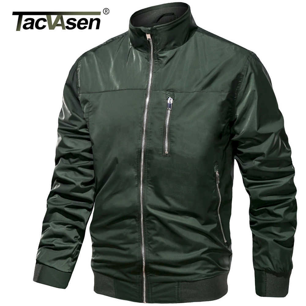 

TACVASEN Lightweight Water Resistant Jacket Fall/Spring Men's Tactical Bomber Jackets Pilot Zipper Pocket Work Thin Outwear X0621, Dark gray