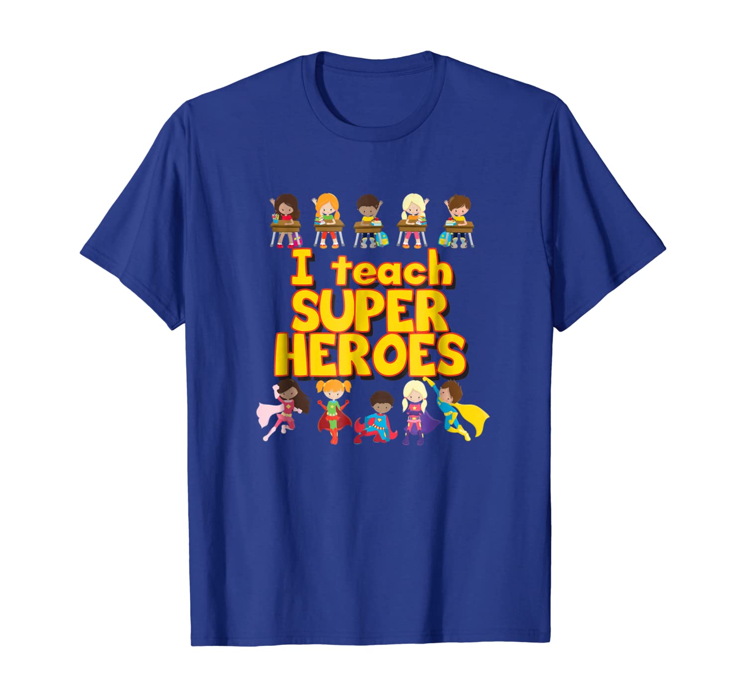 

I Teach Super Heroes - Comic Book Hero Teacher Tshirt, White;black
