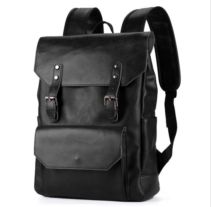 

Men's Black Leather Backpack Waterproof Charging Travel Laptop Computer Anti Theft Backpacks Bags Luxury for women Fashion
