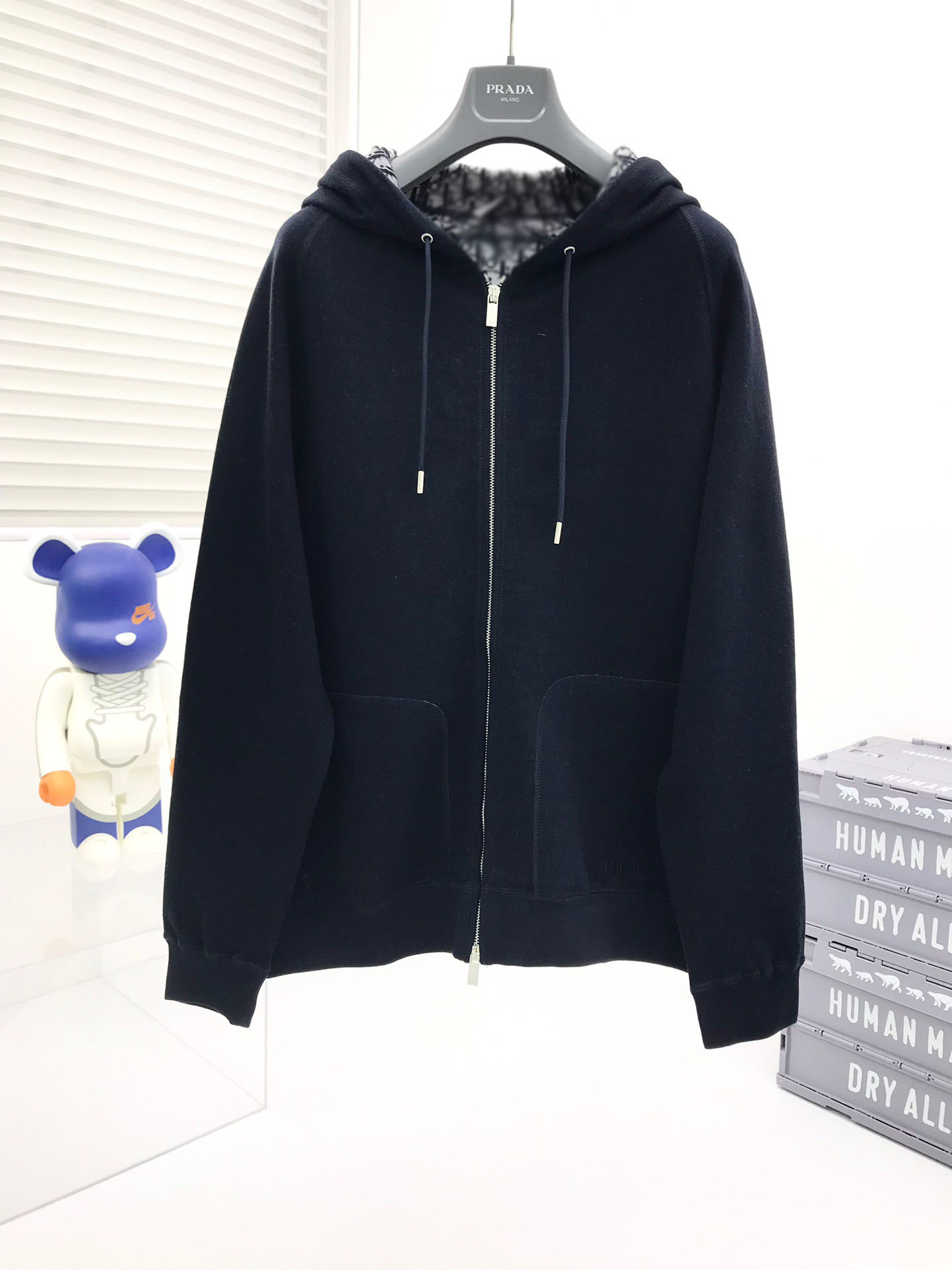 

New AOP jacquard letter knitted sweater in autumn / winter 2021acquard knitting machine e Custom jnlarged detail crew neck cotton ddc223s, Black