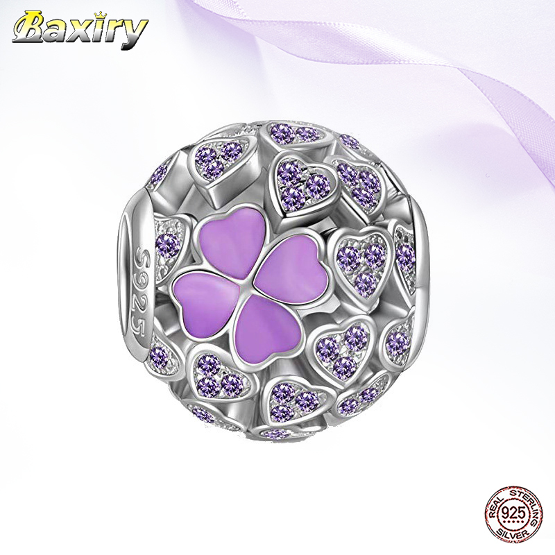 

Lucky Clover CZ Charm Beads 925 Sterling Silver DIY Fit Luxury Charms Silver 925 Original 2020 Bracelet Beads For Jewelry Making Q0531