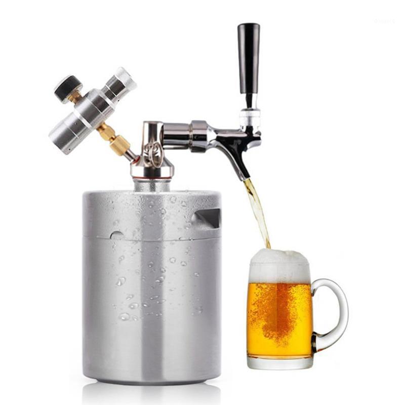 

Outdoor 1.8L/64oz Stainless Steel Mini Pressurized Beer Mini Keg Kit Outdoor Portable Keg Dispenser for Camping Picnic1, As pic