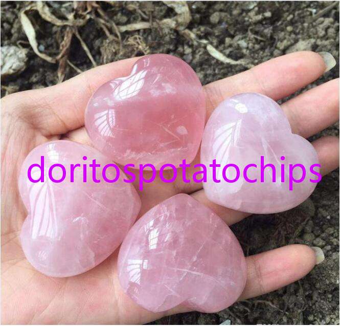 

Natural Rose Quartz Heart Shaped Pink Crystal Carved Palm Love Healing Gemstone Lover Gife Stone Gems asgsg