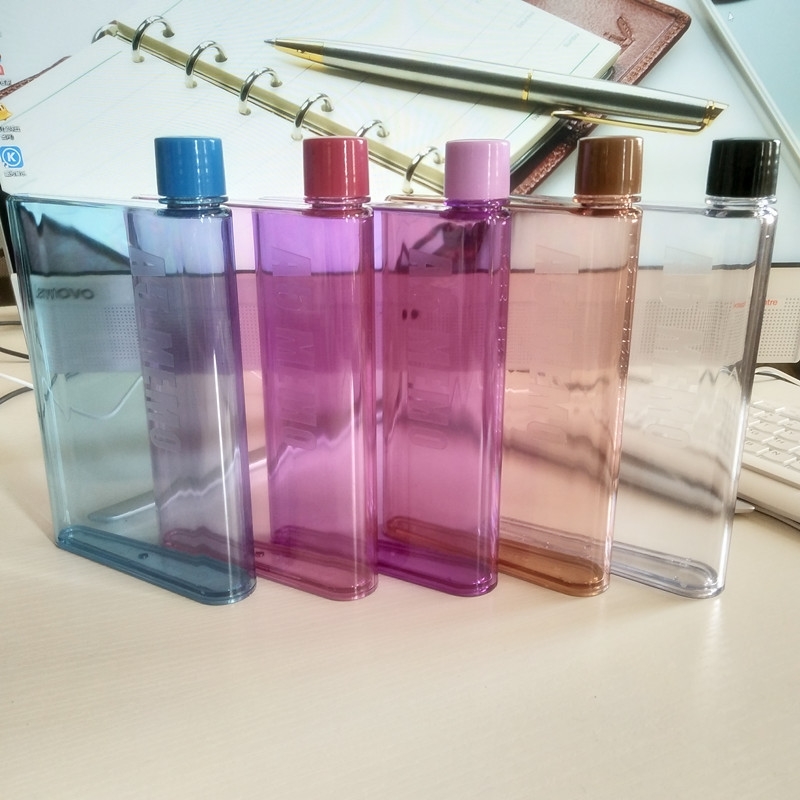 

Student Backpack A5 flat plastic creative portable simple cup square paper water bottle