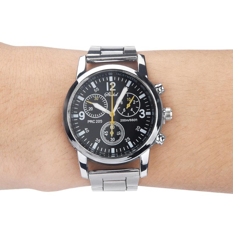 

Wristwatches Fashion Neutral Quartz Analog Wristwatch Steel Band Watch Luxury Leather Wrist Man Clock Relojes Hombre 2022Wristwatches, Black