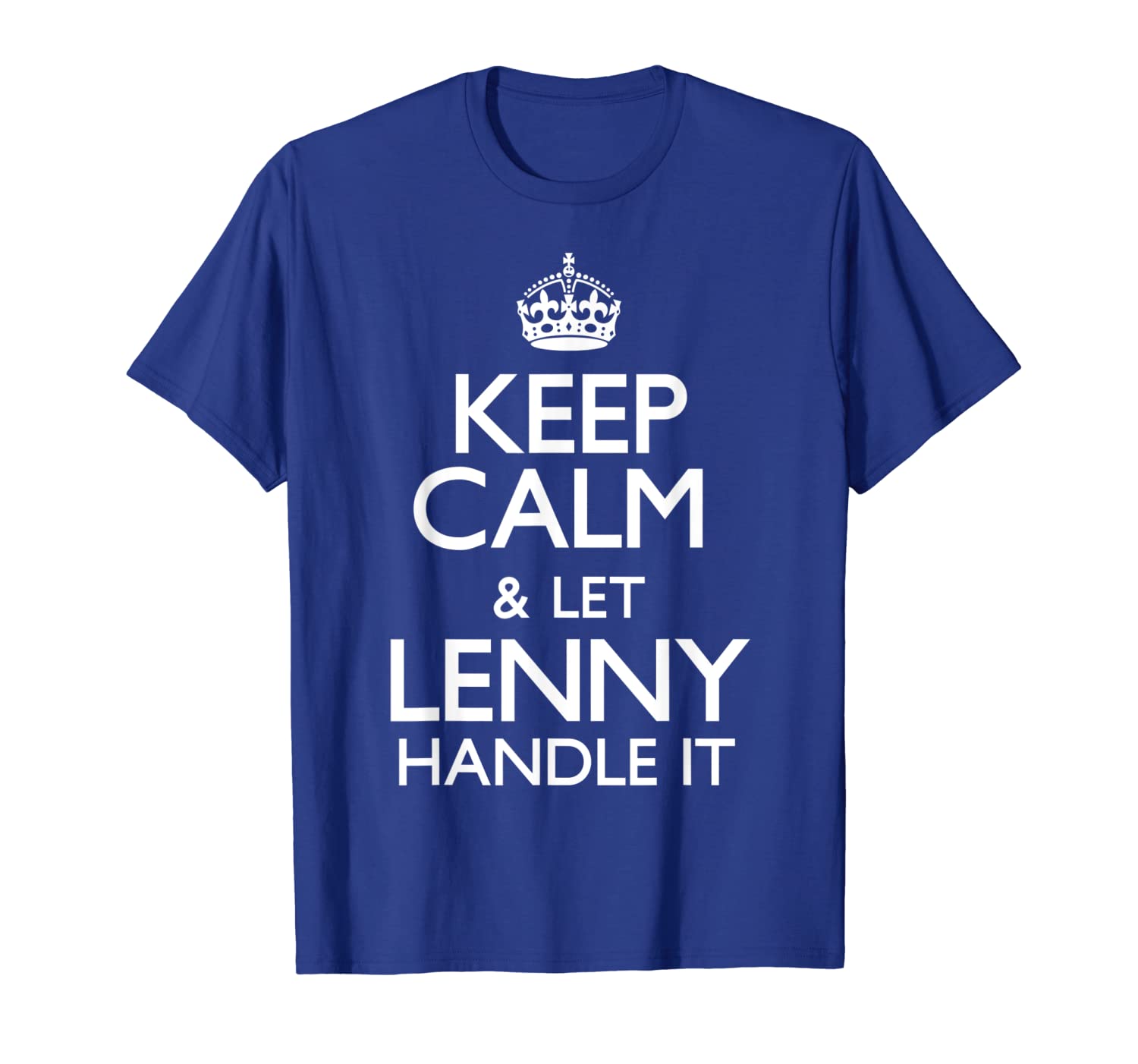 

lenny name keep calm family first last funny t-shirt, White;black