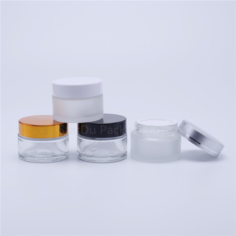 

Storage Bottles & Jars 200pcs 30g Clear Glass Cream Cosmetic Packaging With Lid Plastic Caps Inner Liners Round Empty Small