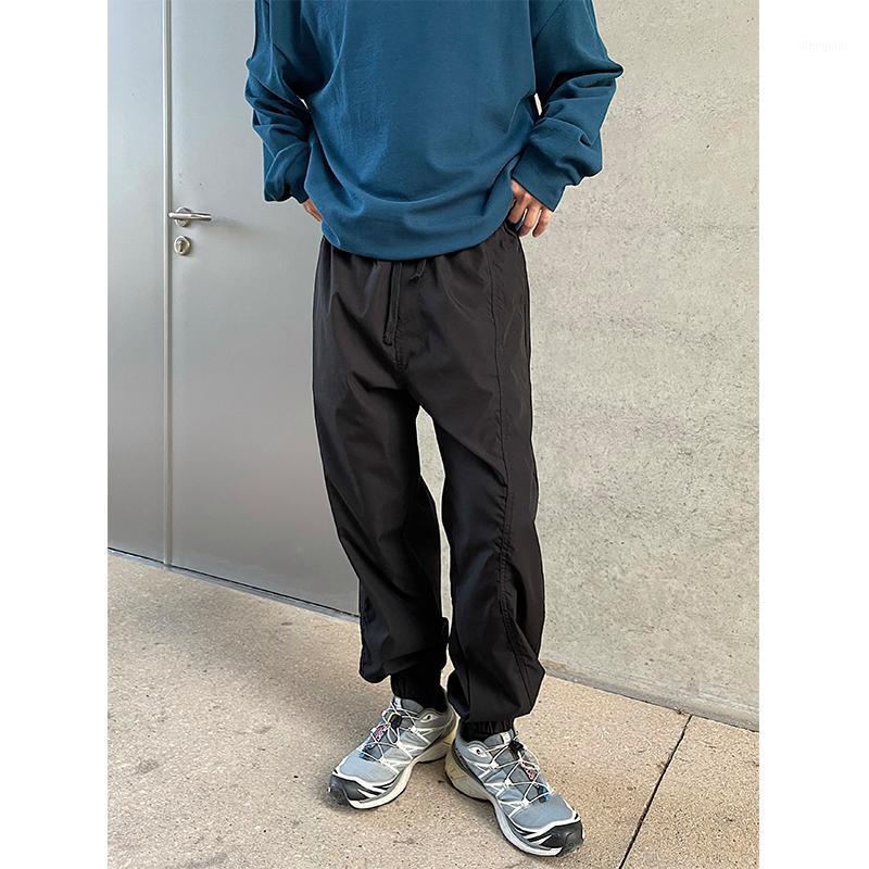 

Men's Pants Pure Color Tie-leg Casual Sports Spring And Autumn Models All-match Loose Straight Cityboy Japanese Trousers, Black