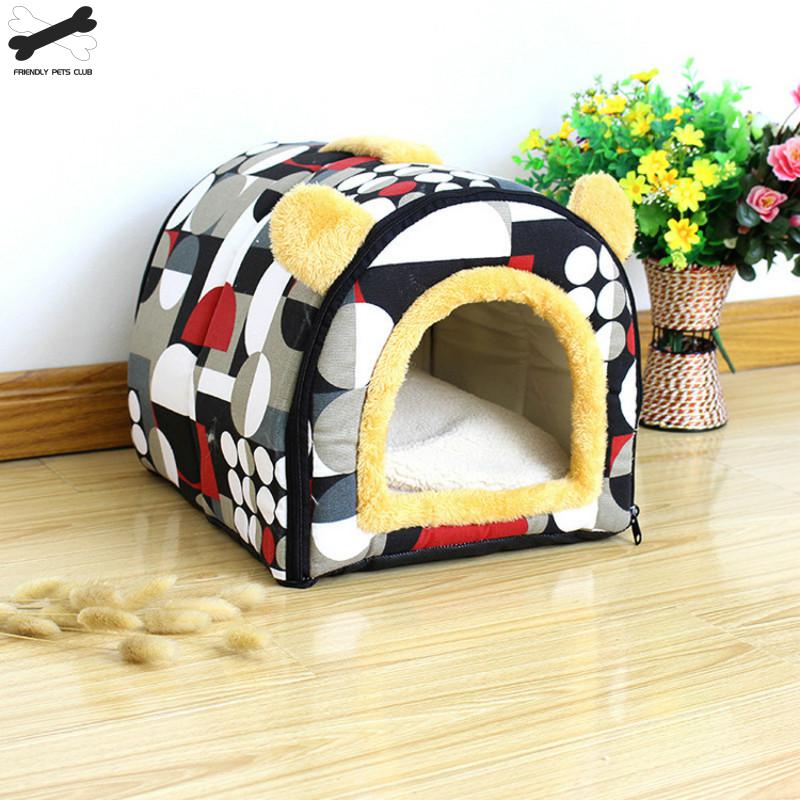 

Comfortabe Cat Warm Cave ovey Bow Design Puppy Winter Bed House Kenne Feece Soft Nest For Sma Medium Dog House For Cat, Green