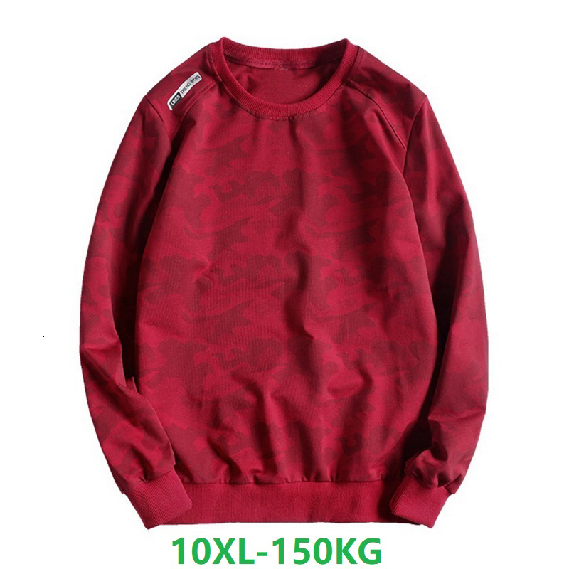 

New Sweatshirts Black Fashion Men 2021 Plus Hoodie Male Oversize Clothing Crewneck Pullover Large Size 6xl 8xl 10xl Red 1qpk
