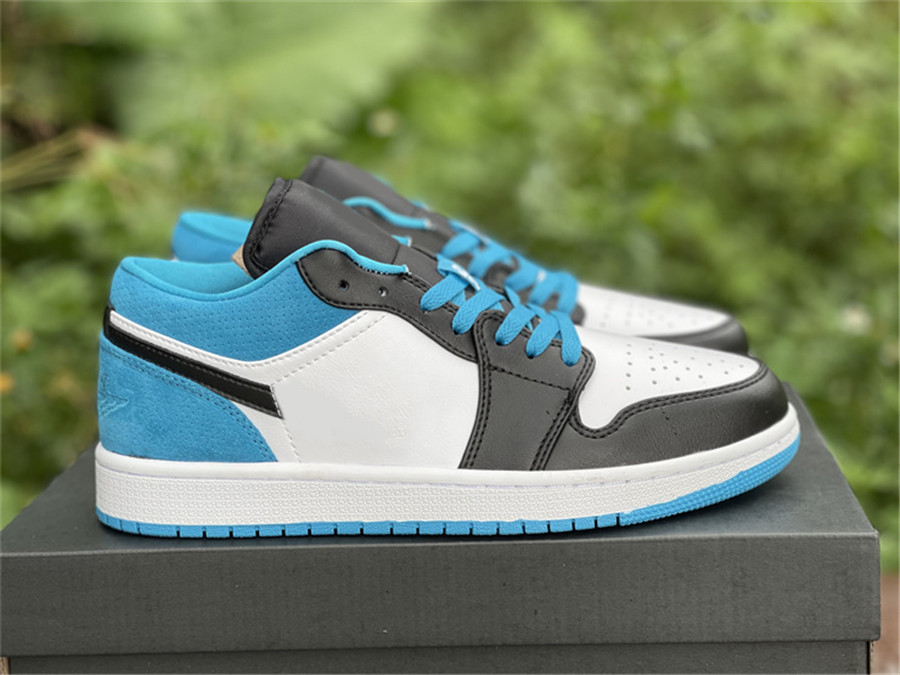 

Authentic 1 Low OG Laser Blue Men Shoes Women Black-White University-Blue Outdoor Sports Trainers Sneakers With Original Box US4-11, Customize