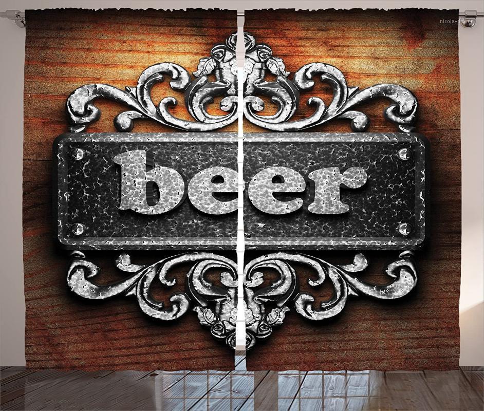 

Curtain & Drapes Manly Curtains Grey Tone Word On Ornament Beer Text Wooden Background Interior Rustic Window For Kids Room