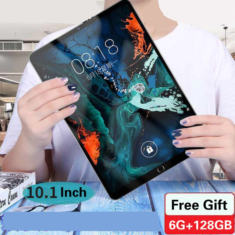 

10.1 Inch Android 9.0 Tablet PC 6G+128GB 4G Call Phone Tablet Octa-core 4G WiFi Online Learning Machine Large Screen Tablet, Black
