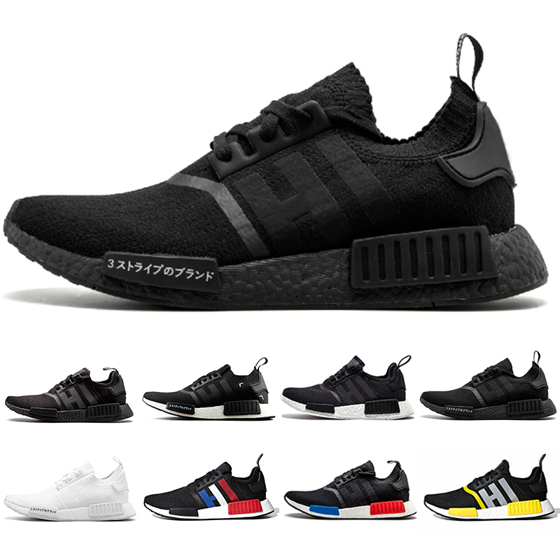 

Triple Black nmd r1 mens running shoes Thunder red core black white oreo classic aqua men women sports sneakers 36-45, Color#1