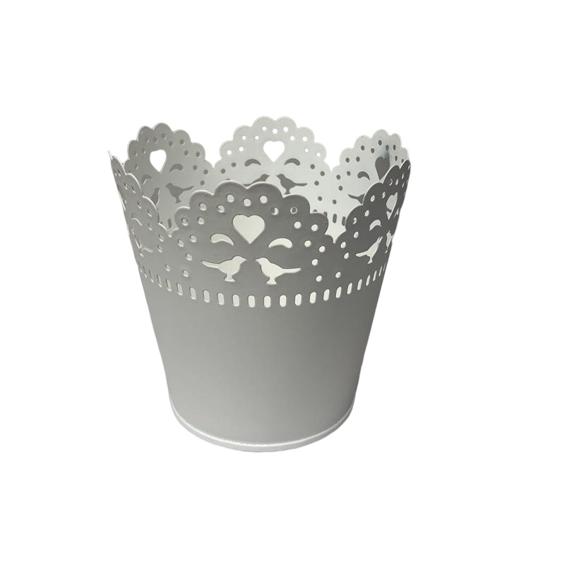 D10XH10CM Vase blanc Mini jardinière de fleurs pour centres de Table de mariage décor à la maison évidé conception en gros