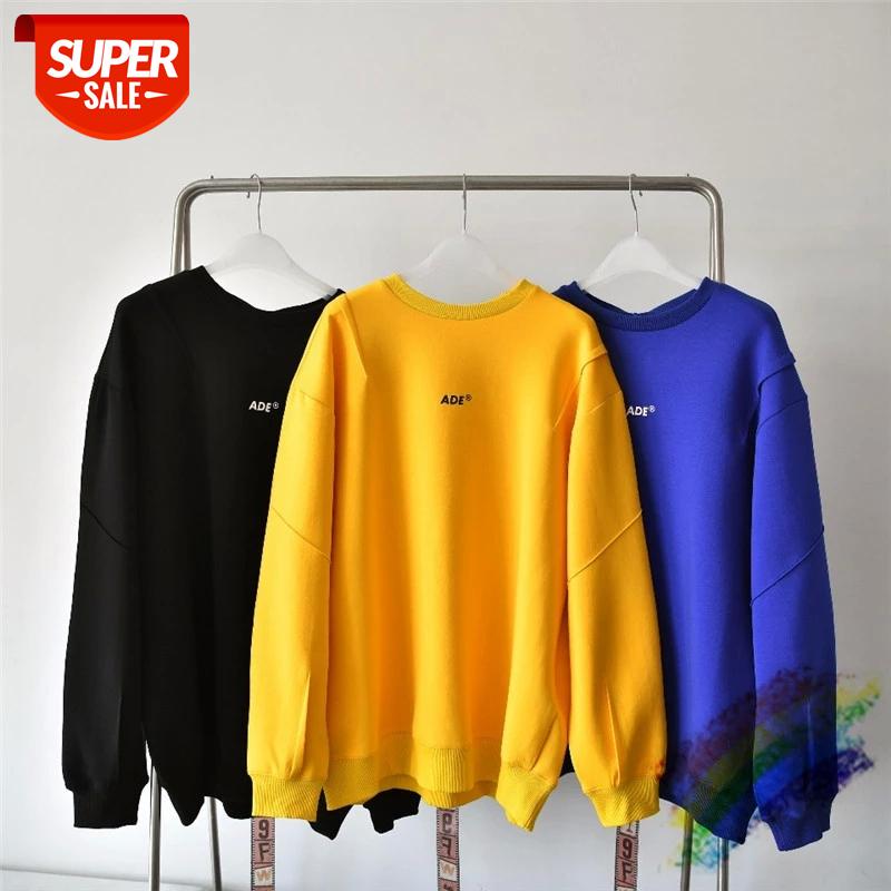 

ADE Logo Print Adererror Crewneck Men Women High Quality Ader Error Lrregular Stitches Sweatshirts Cotton Hoodies Z-Stitch #Mo17, Black