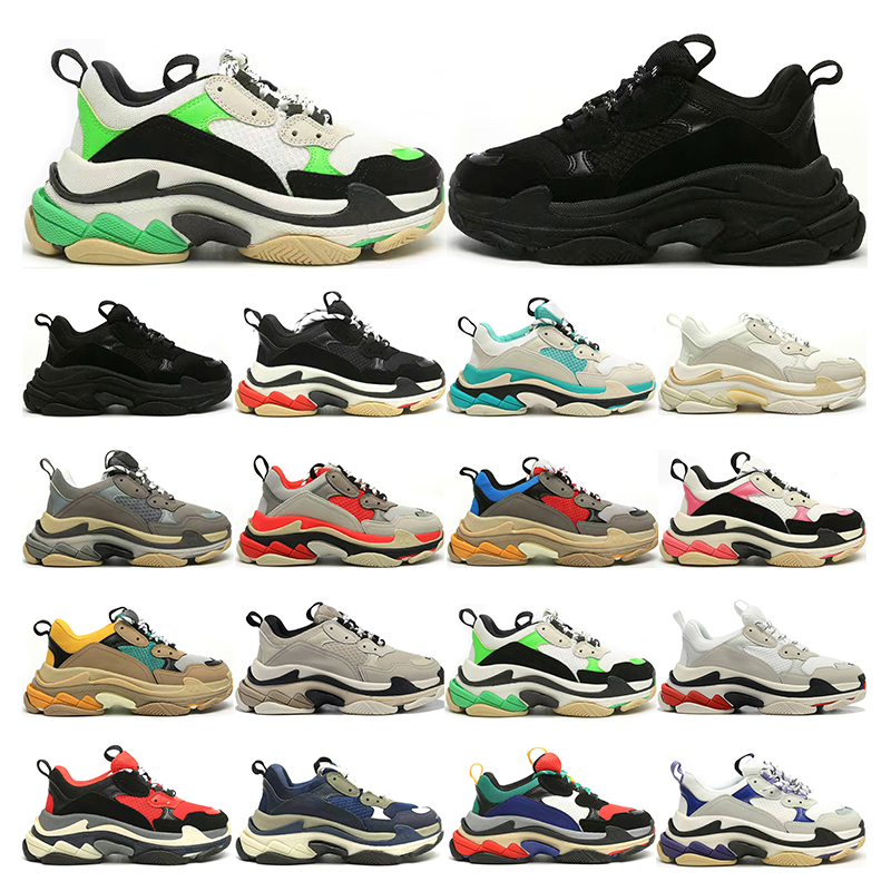

triple s mens women Casual Shoes Luxurys Designers vintage sneakers black white grey purple tennis trainers jogging walking outdoor