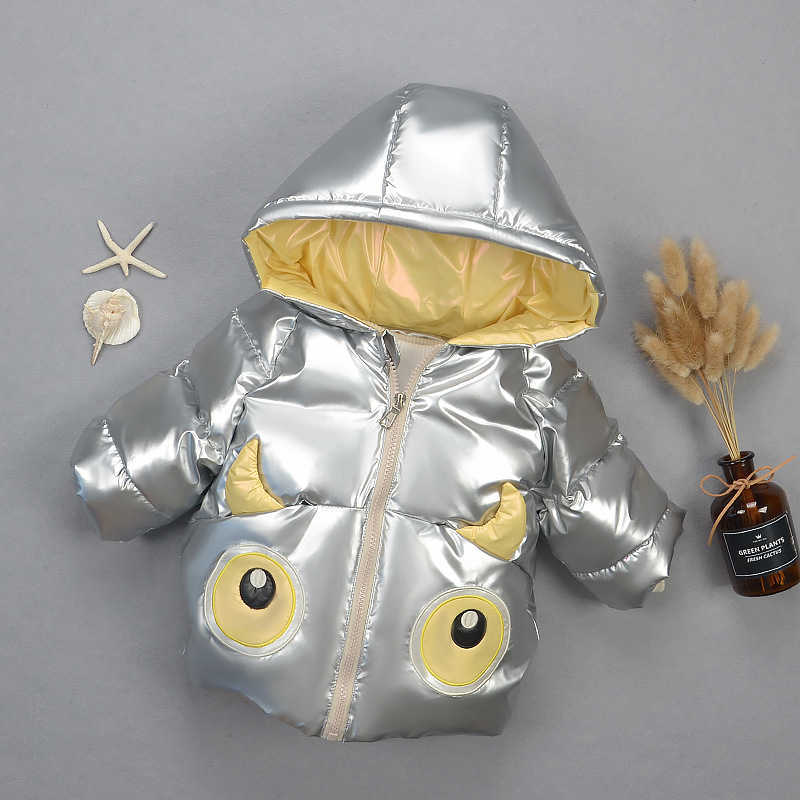 Cartoon Horns Childrens Jacket For A Boy Hooded Baby Clothes Girls Cotton Solid Winter Coat Suit 3-8 Years Old 210529-image-702260718