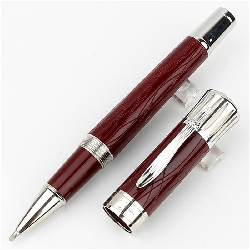 

Limited edition Writer Mark Twain Signature Roller ball pen Ballpoint pens Black Blue Wine red Resin engrave office school supplies with Serial Number High quality, As picture shows