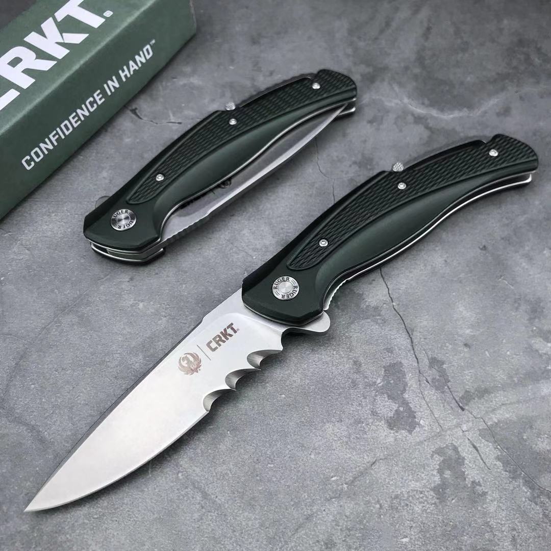 

Ruger by CRKT 2402 Windage Flipper Knife 3.782" Stonewashed Combo Blade, Gray Aluminum Handles The blade is sharp tough, practical and