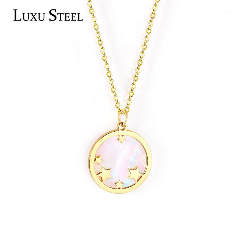 

Chains LUXUSTEEL Star Shell Necklace Women Accessories Collars Mujer Stainless Steel Gold Silver Color Wholesale