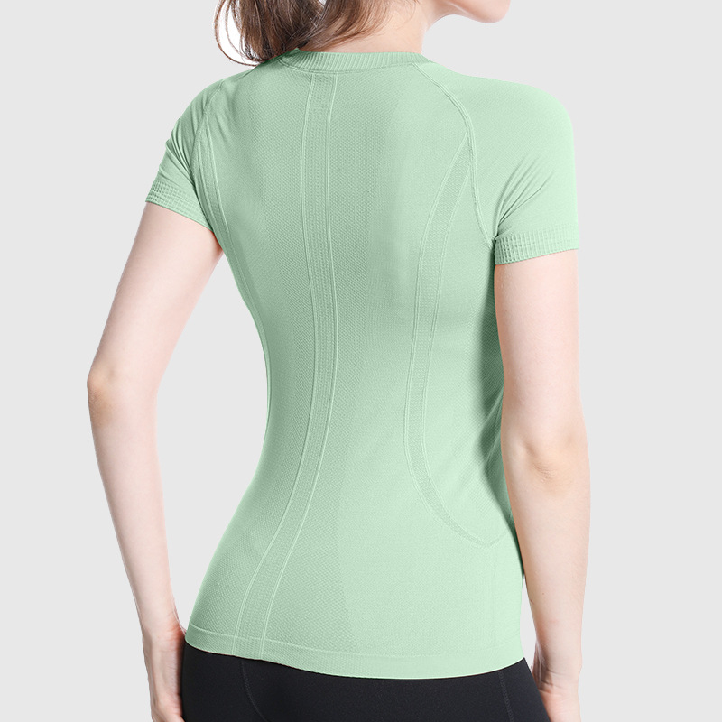 

Womens T-Shirts Tops Tees Designer Tracksuit Yoga Clothes Ladies Sports High-elastic Fitness Summer Lightweight Short-sleeved T-shirt, With o