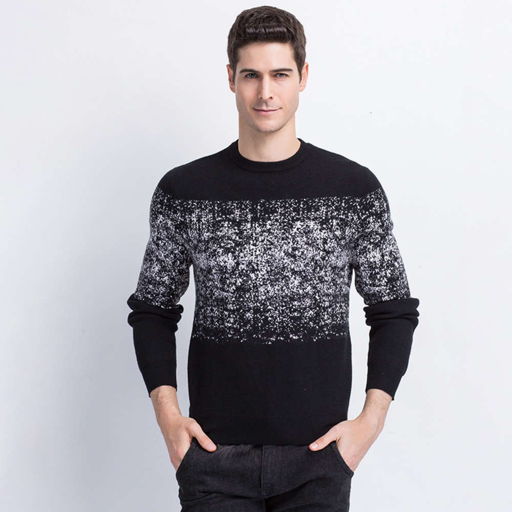 

Autumn and winter new snowflake sweater fashion casual men's wear, White;black