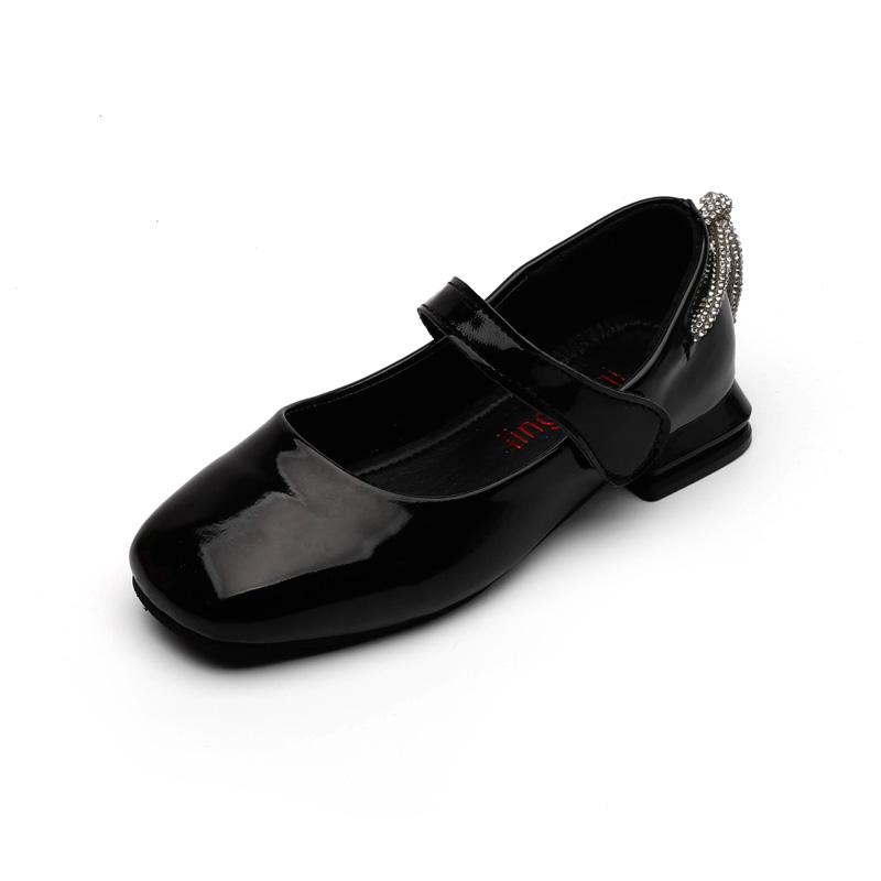 

Black Party Shoes Girls High Heels Children Leather Shoes for Wedding Party Stage Dancing Kids Dress Soft Chic Elegant New