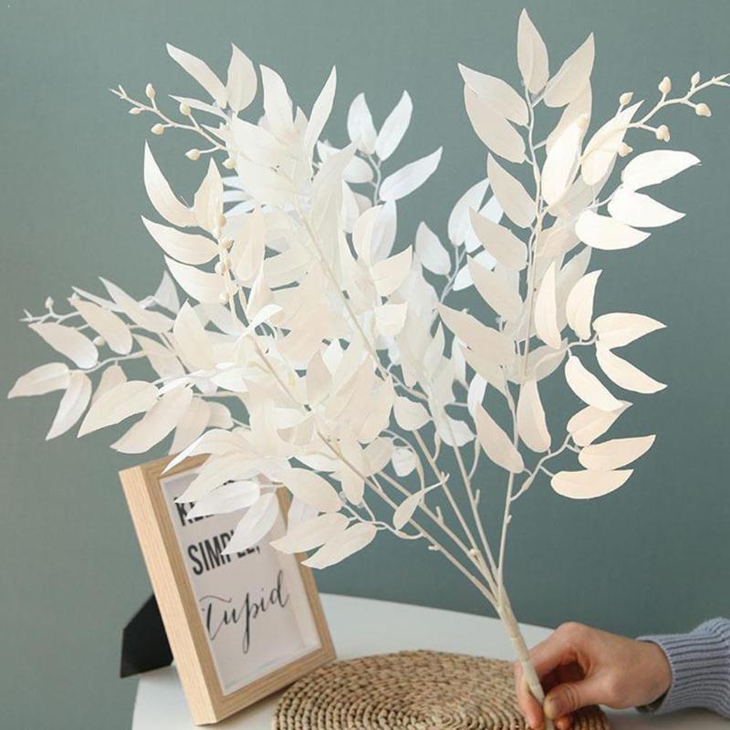

2pcs 55cm Artificial Silk Willow Leaves Fake Ivy Vine Spring Silk Simulation Decor Leaves Home Plants Willow Artificial Wed L1U8