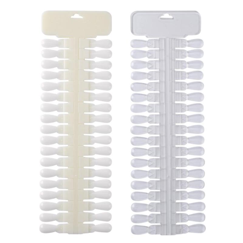 

False Nails 36pcs Removable Nail Tips Color Card Art Display Board Rack Flat Manicure Ring Practice Tool, Red;gold