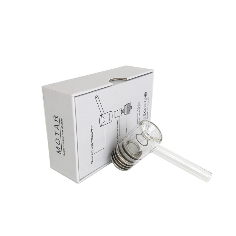 

DHL Wholesale Motar pro Quartz Wax Vaporizer For Smoking Accessories Replacement Glass Cap Dab Rig Vape Quartz-Coilless Atomizer And Base