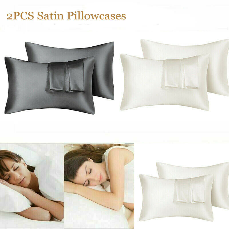 

20*26/20*30/20*36in Silk Satin Pillowcase Home Multicolor Ice Silk Pillow Case Zipper Pillow Cover Double Face Envelope Bedding Pillow Cover, As picture