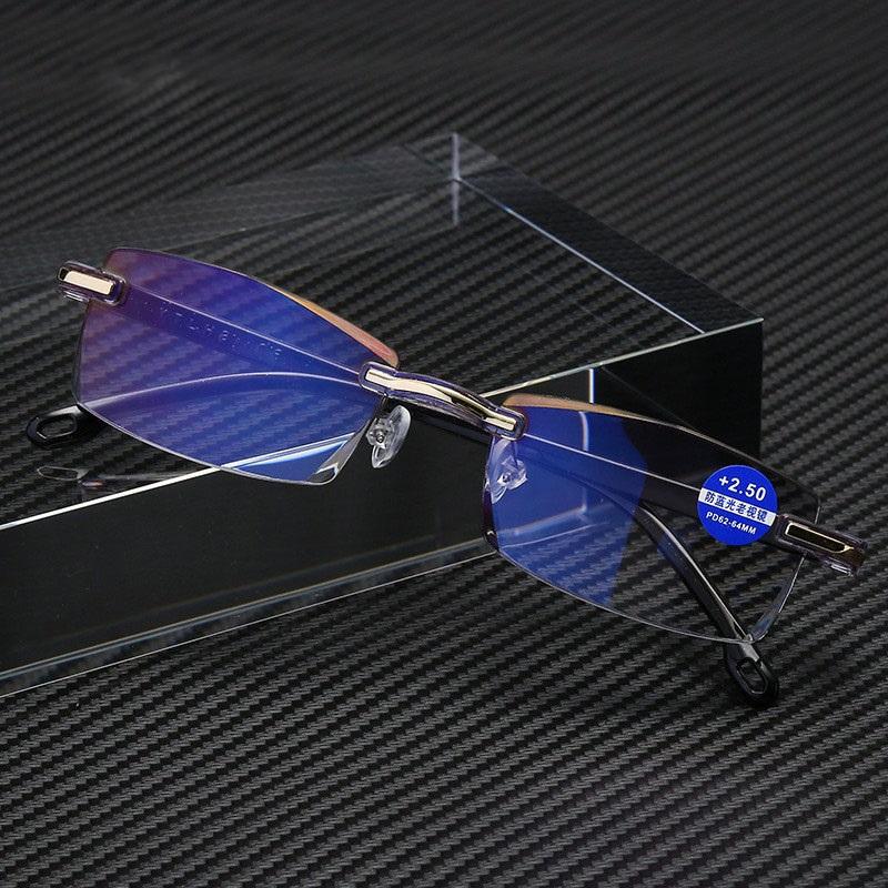

Sunglasses Anti Blue Light Blocking Rimless Reading Glasses Women Men Square Frameless Presbyopic Diopters +1.0 1.5 2 2.5 4.0
