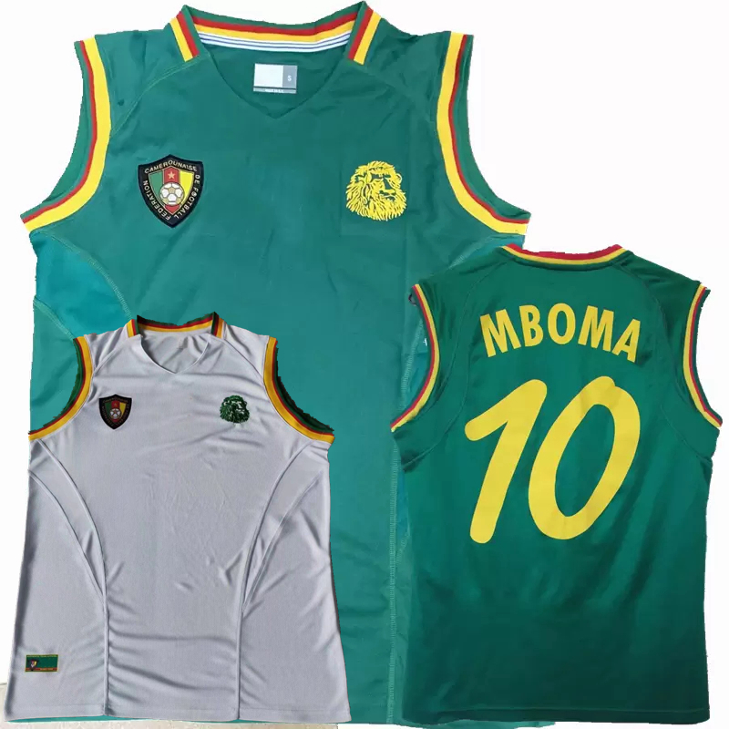 

Retro classic 2002 Cameroon soccer jerseys Eto'o MBOMA home away football vest tank top shirt, 2002 home